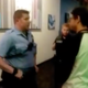 Ismael Jimenez is seen talking to one of the many cops who came to respond to the movie-theater manager’s call.